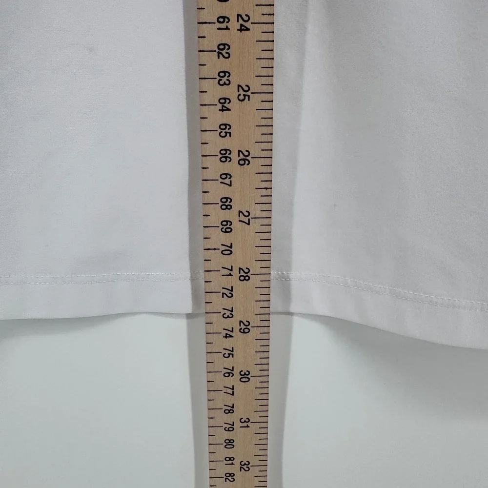 Twillory Performance Polo Mens Large White Tailored Fit Short Sleeve Blue Button